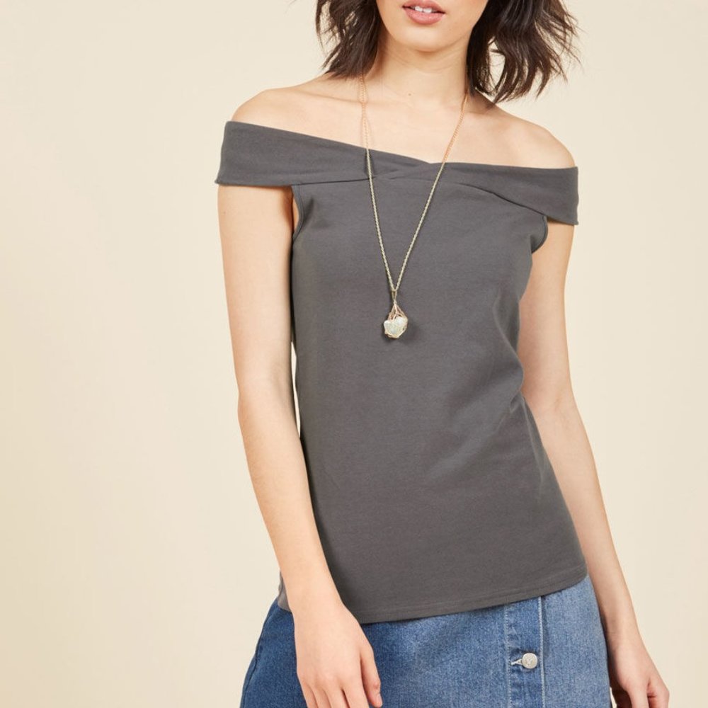Modcloth Gray Seasoned Sophisticate Tank Top
